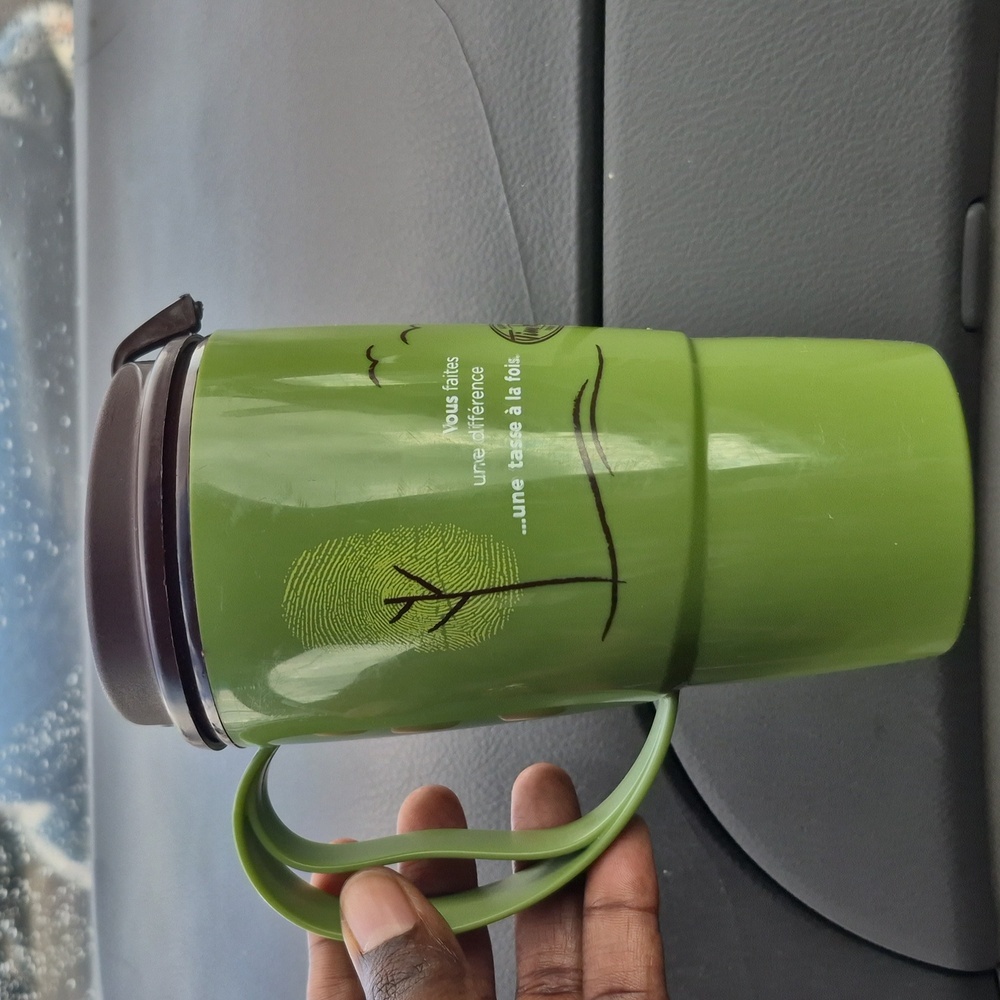 Tim Hortons Travel Mug in Green and Brown